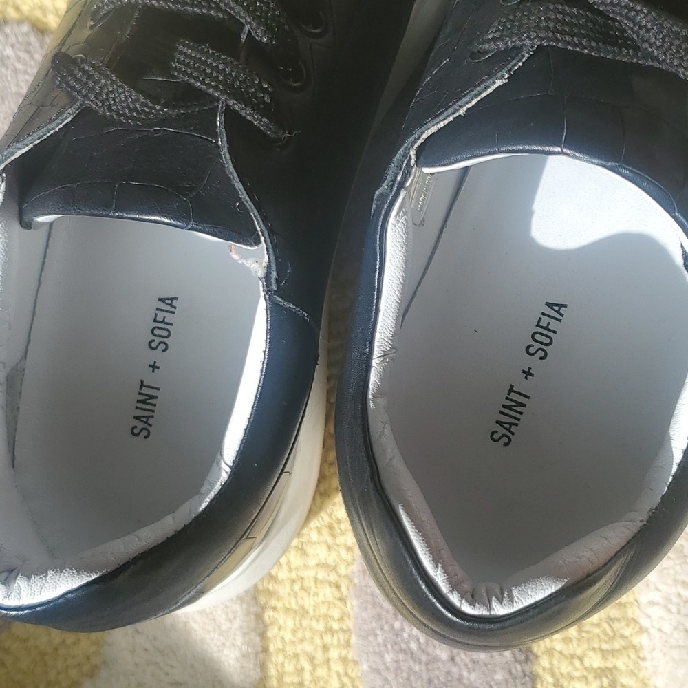 Saint + Sofia Hampsted Sneaker Croc Leather Sneakers - Picture 4 of 10